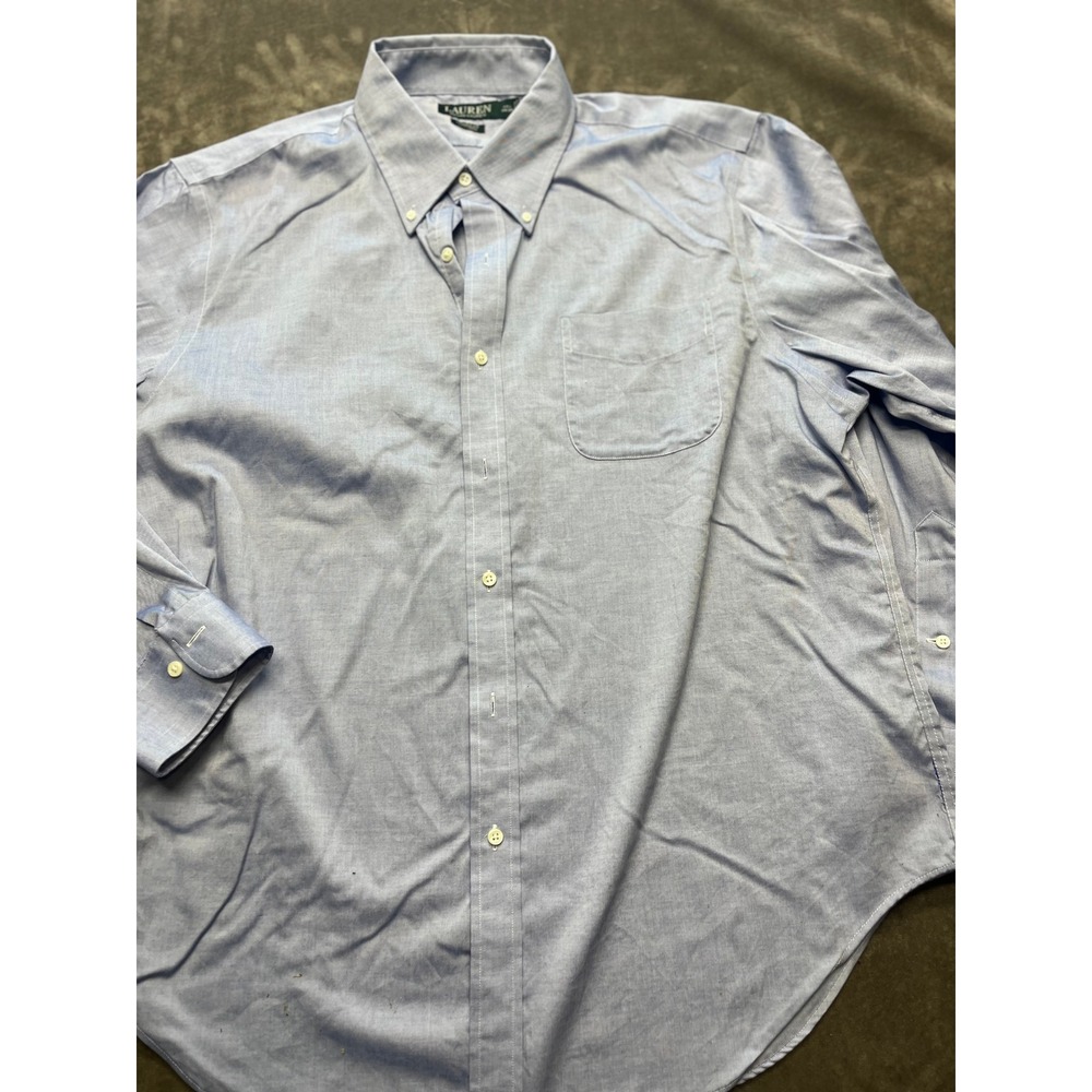 Lauren Ralph Lauren Classic Fit Non Iron Blue Oxford Dress Shirt Men 17.5‎ 33 34